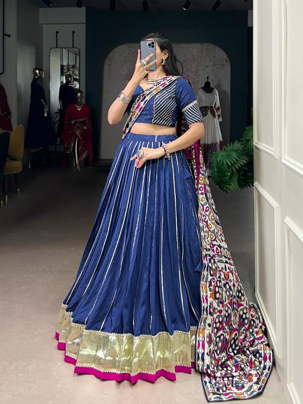 LNB 1658 Chanderi FRZ Lehenga choli exporters in India - wholesale export